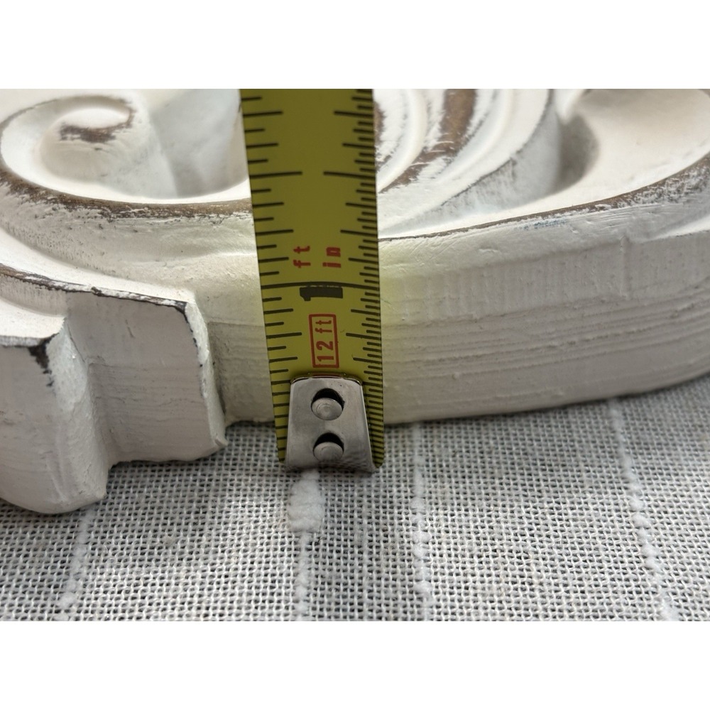 Weathered-look Shabby Chic Filigree White Wood Wall Decor Picture Topper EUC - Picture 11 of 11